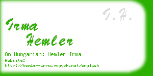 irma hemler business card